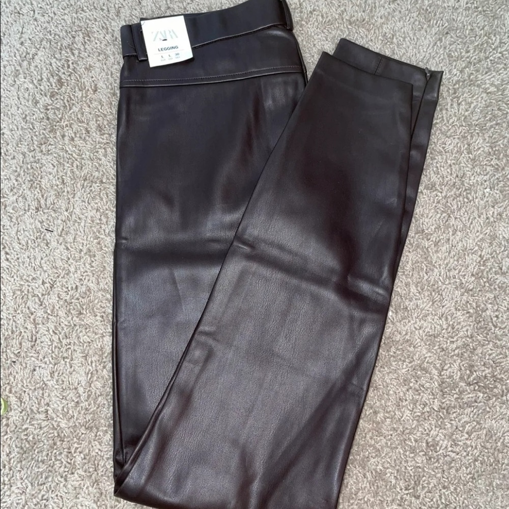 NWT Zara leather leggings / pant
